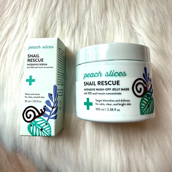 Peach Slices Snail Rescue Set: includes Intensive Serum and Jelly Mask (NIB/NWT) - Picture 1 of 10